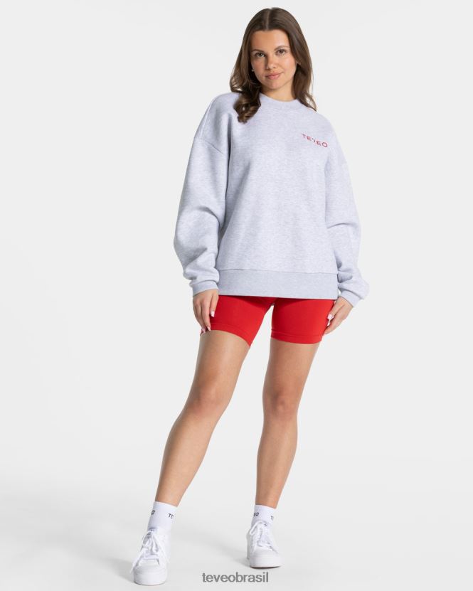roupas mulheres TEVEO FJ4TZV7 suéter oversized exclusivo cinza claro