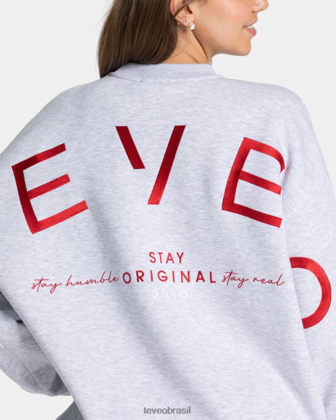 roupas mulheres TEVEO FJ4TZV7 suéter oversized exclusivo cinza claro