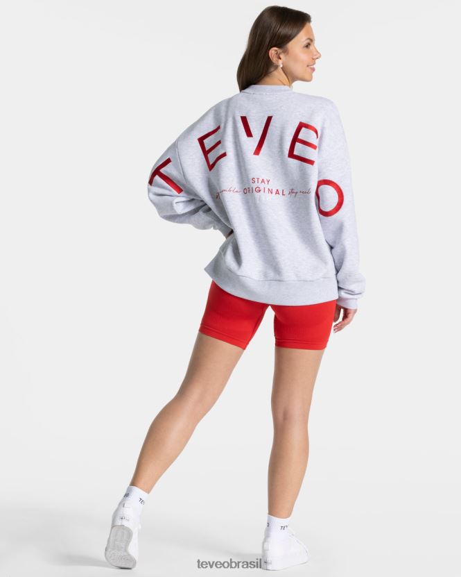 roupas mulheres TEVEO FJ4TZV7 suéter oversized exclusivo cinza claro
