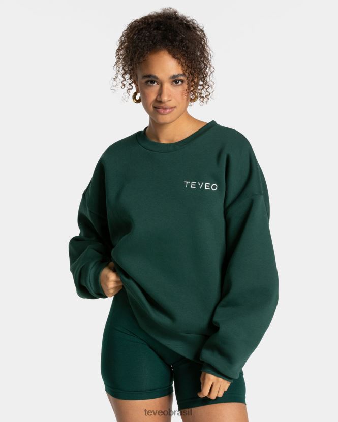 roupas mulheres TEVEO FJ4TZV8 suéter oversized exclusivo verde escuro