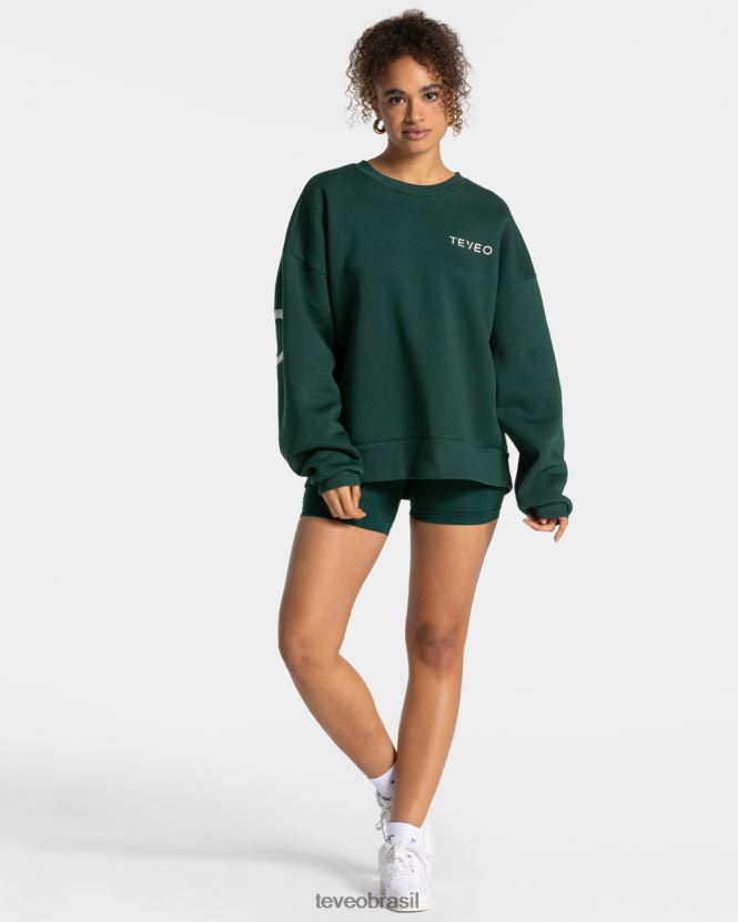roupas mulheres TEVEO FJ4TZV8 suéter oversized exclusivo verde escuro