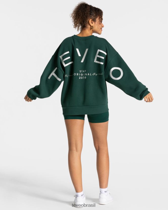 roupas mulheres TEVEO FJ4TZV8 suéter oversized exclusivo verde escuro