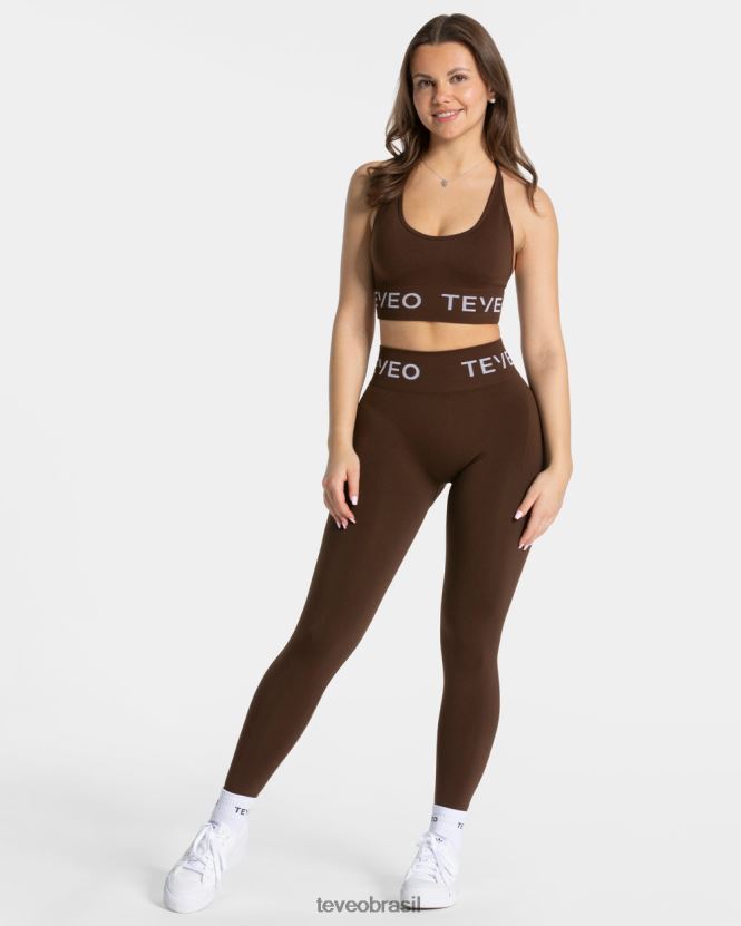 roupas mulheres TEVEO FJ4TZV300 colar de assinatura bh marrom escuro