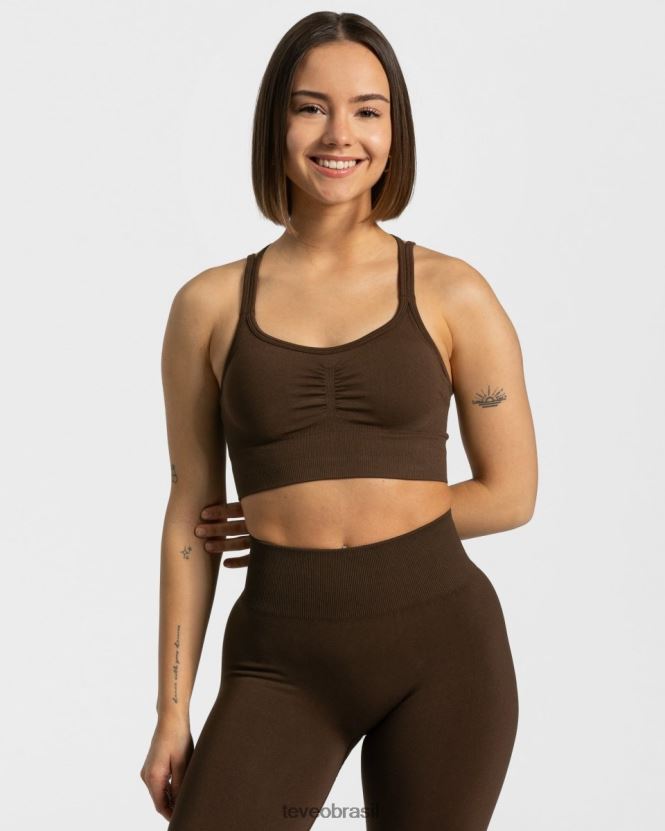 roupas mulheres TEVEO FJ4TZV331 elástico atemporal bh marrom escuro