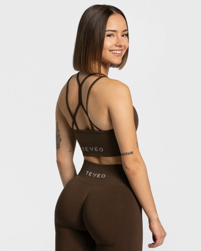 roupas mulheres TEVEO FJ4TZV331 elástico atemporal bh marrom escuro