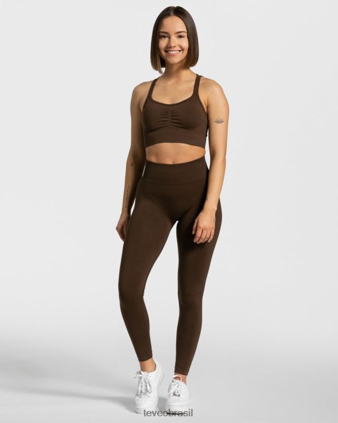 roupas mulheres TEVEO FJ4TZV331 elástico atemporal bh marrom escuro