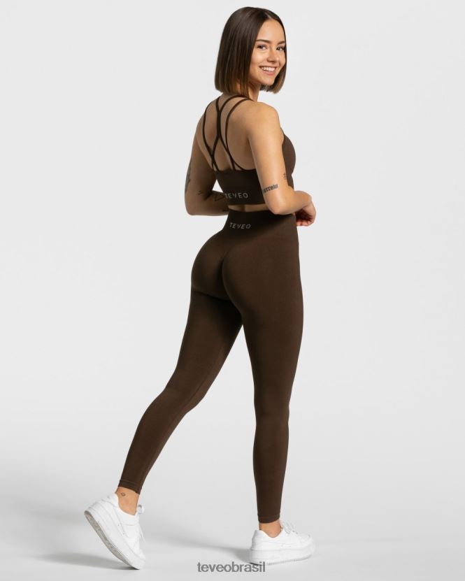 roupas mulheres TEVEO FJ4TZV331 elástico atemporal bh marrom escuro