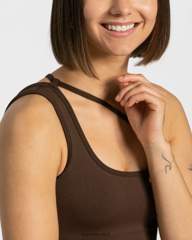 roupas mulheres TEVEO FJ4TZV380 atrevida de um ombro bh marrom