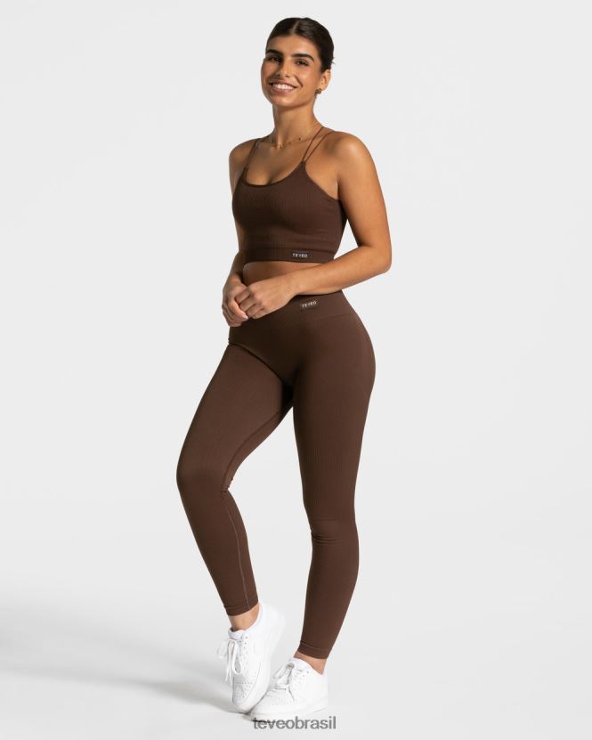 roupas mulheres TEVEO FJ4TZV411 top de alça elegante marrom escuro
