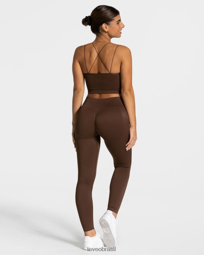 roupas mulheres TEVEO FJ4TZV411 top de alça elegante marrom escuro
