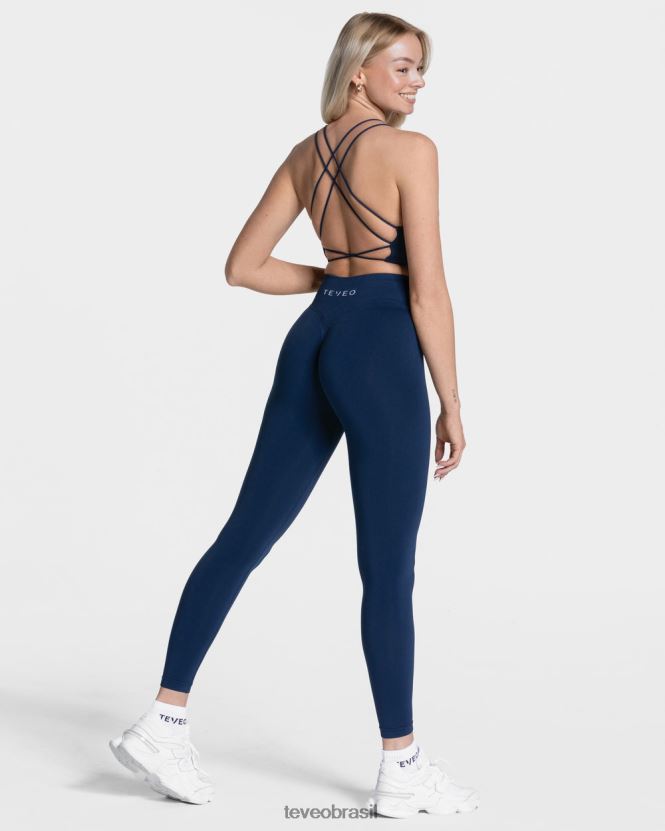 roupas mulheres TEVEO FJ4TZV422 top sem costas para o dia a dia azul escuro