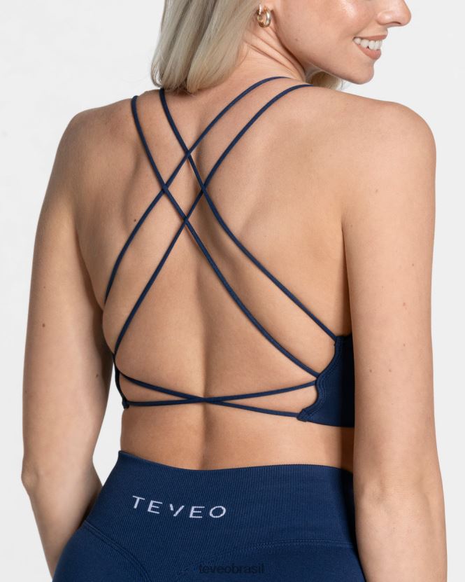 roupas mulheres TEVEO FJ4TZV422 top sem costas para o dia a dia azul escuro