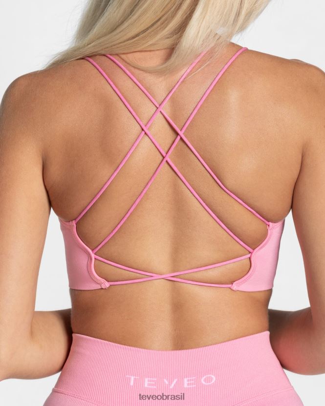 roupas mulheres TEVEO FJ4TZV427 top sem costas para o dia a dia rosa