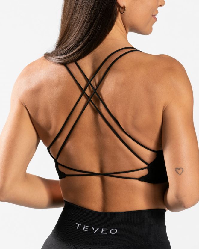 roupas mulheres TEVEO FJ4TZV428 top sem costas para o dia a dia preto
