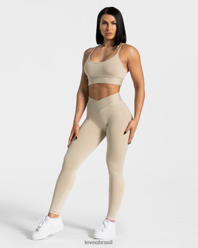 roupas mulheres TEVEO FJ4TZV107 legging em formato de V areia
