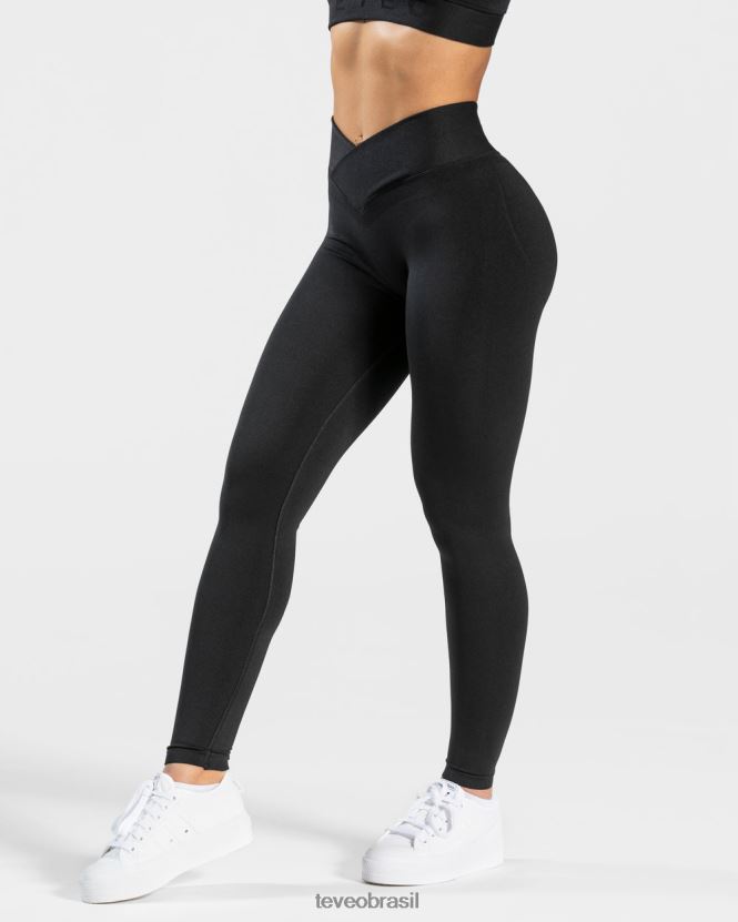 roupas mulheres TEVEO FJ4TZV108 legging em formato de V preto