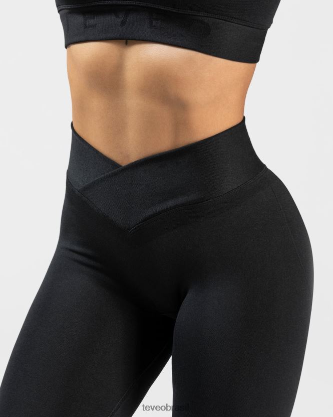 roupas mulheres TEVEO FJ4TZV108 legging em formato de V preto
