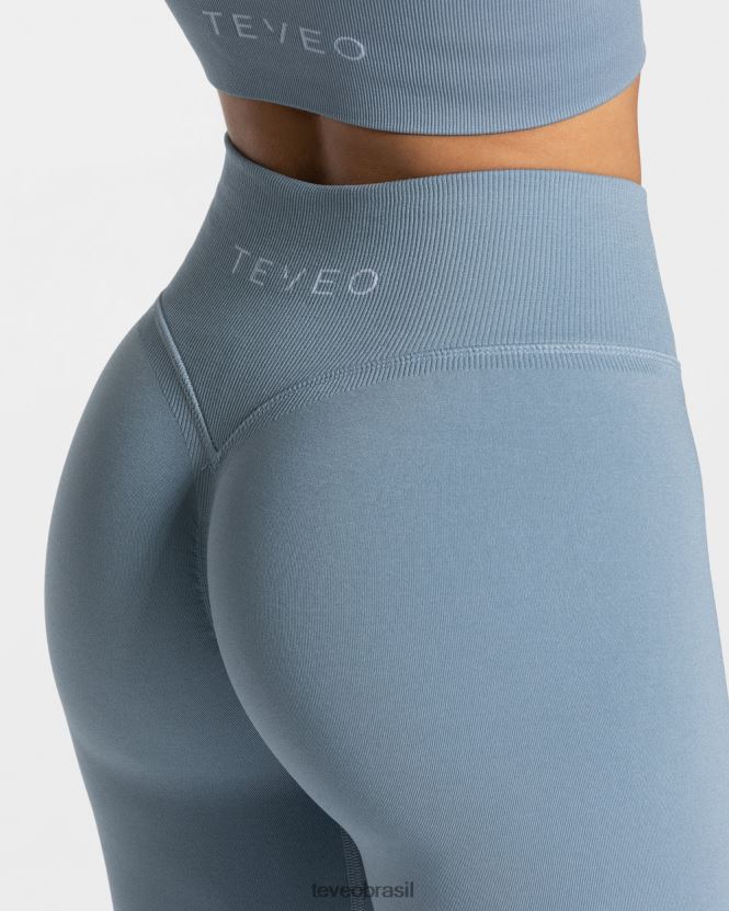 roupas mulheres TEVEO FJ4TZV119 legging com franzido aço azul