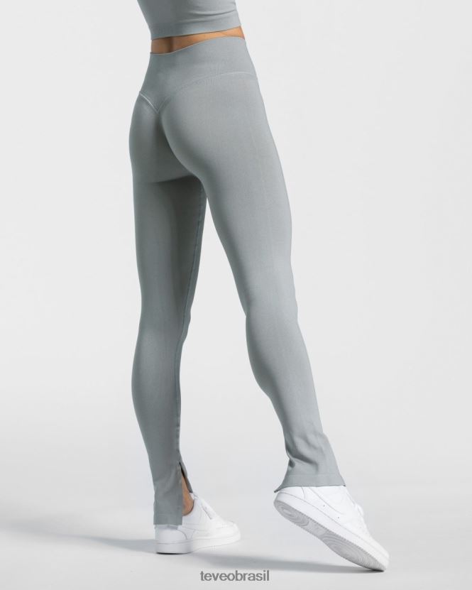 roupas mulheres TEVEO FJ4TZV139 legging com fenda ousada aço azul