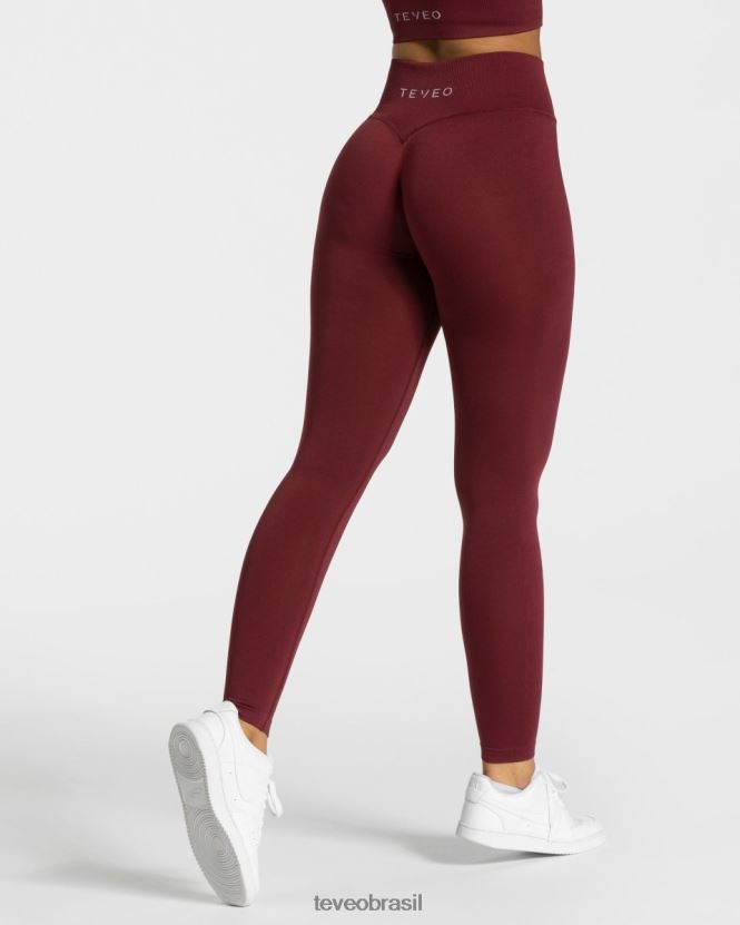 roupas mulheres TEVEO FJ4TZV152 leggings de sensação vinho vermelho