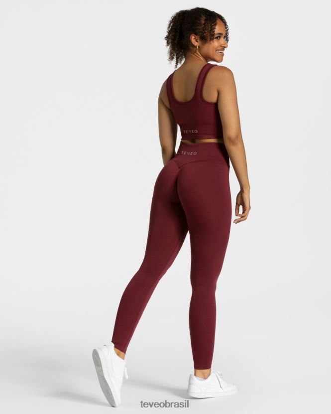 roupas mulheres TEVEO FJ4TZV152 leggings de sensação vinho vermelho