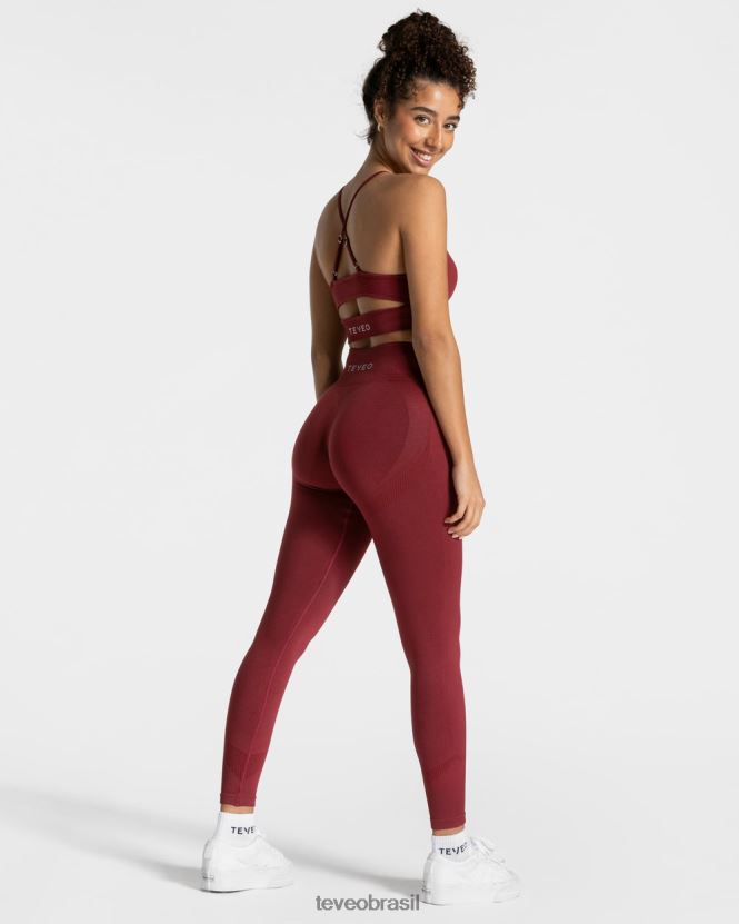 roupas mulheres TEVEO FJ4TZV55 elevar leggings vinho vermelho