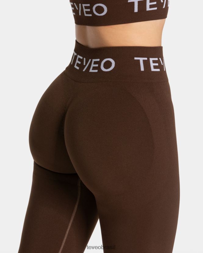 roupas mulheres TEVEO FJ4TZV61 leggings scrunch exclusivas marrom escuro