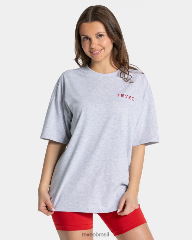 roupas mulheres TEVEO FJ4TZV464 camiseta oversized exclusiva cinza claro