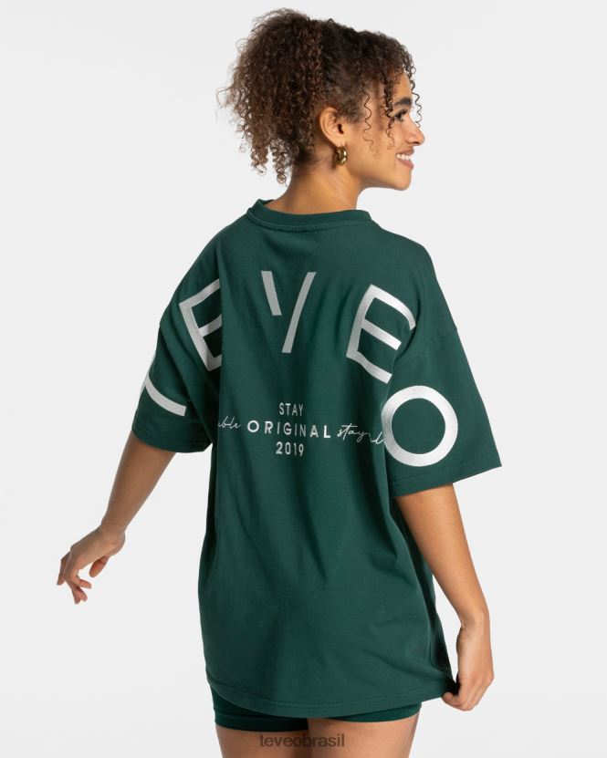 roupas mulheres TEVEO FJ4TZV465 camiseta oversized exclusiva verde escuro