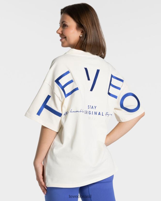 roupas mulheres TEVEO FJ4TZV469 camiseta oversized exclusiva off white