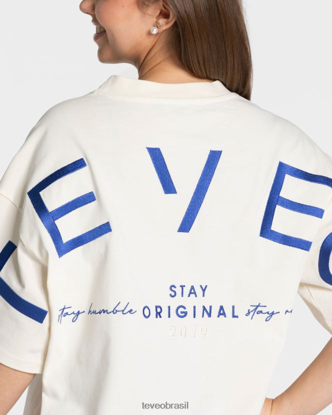 roupas mulheres TEVEO FJ4TZV469 camiseta oversized exclusiva off white