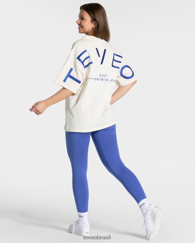 roupas mulheres TEVEO FJ4TZV469 camiseta oversized exclusiva off white