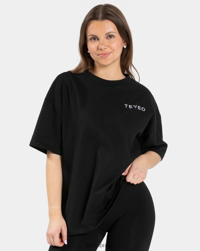 roupas mulheres TEVEO FJ4TZV470 camiseta oversized exclusiva preto