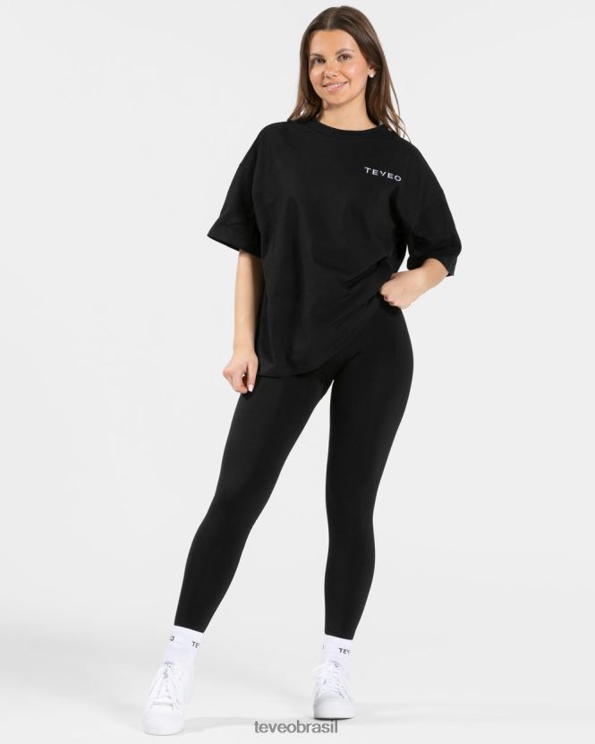 roupas mulheres TEVEO FJ4TZV470 camiseta oversized exclusiva preto