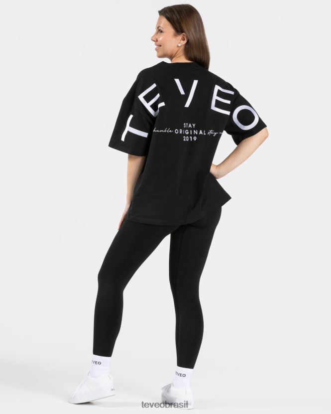 roupas mulheres TEVEO FJ4TZV470 camiseta oversized exclusiva preto