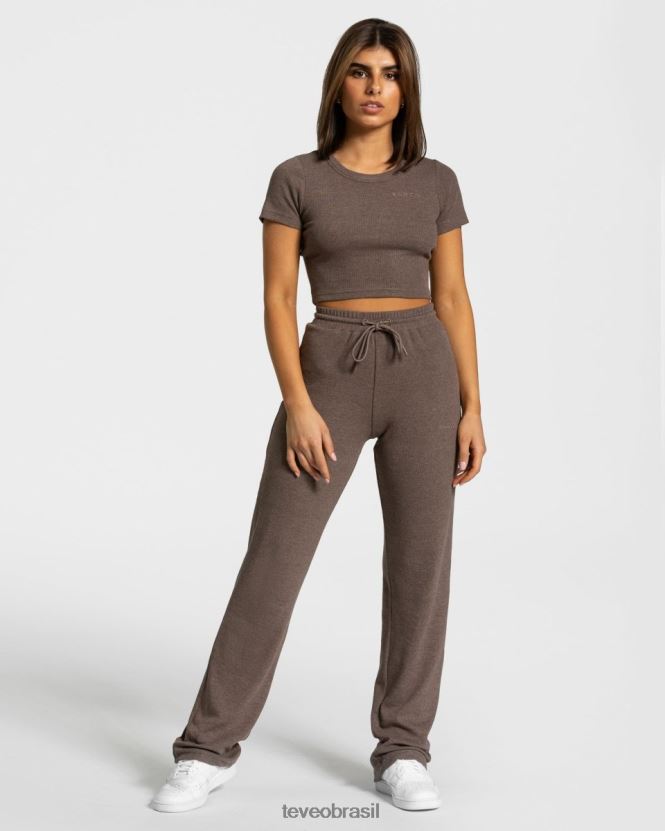 roupas mulheres TEVEO FJ4TZV482 camiseta de salão marrom escuro