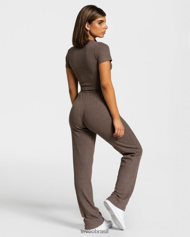roupas mulheres TEVEO FJ4TZV482 camiseta de salão marrom escuro
