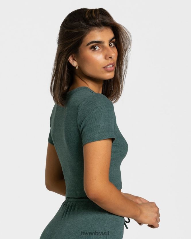 roupas mulheres TEVEO FJ4TZV484 camiseta de salão verde escuro