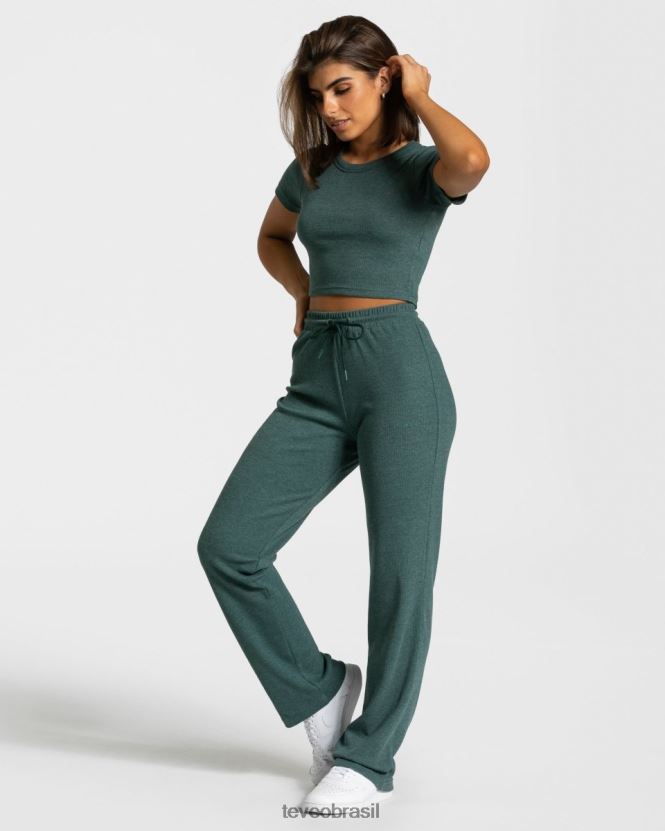 roupas mulheres TEVEO FJ4TZV484 camiseta de salão verde escuro