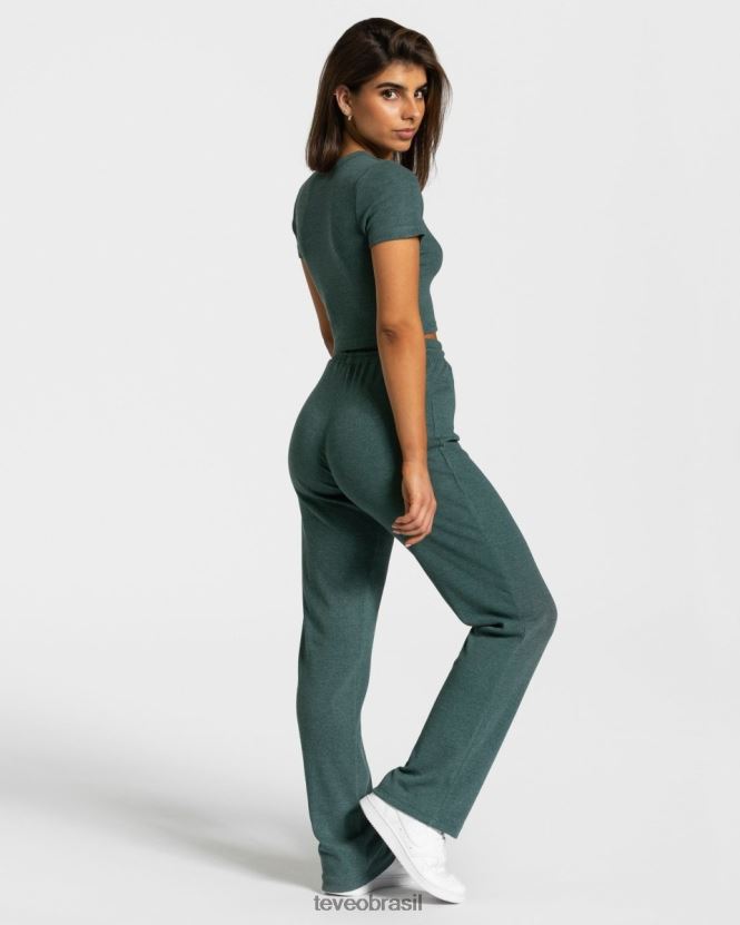 roupas mulheres TEVEO FJ4TZV484 camiseta de salão verde escuro