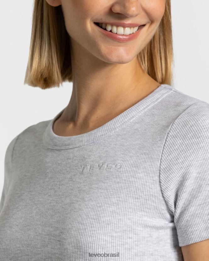 roupas mulheres TEVEO FJ4TZV485 camiseta de salão cinza claro