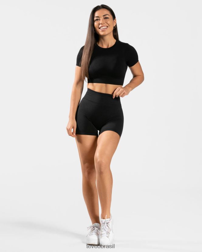 roupas mulheres TEVEO FJ4TZV488 camiseta recortada para o dia a dia preto