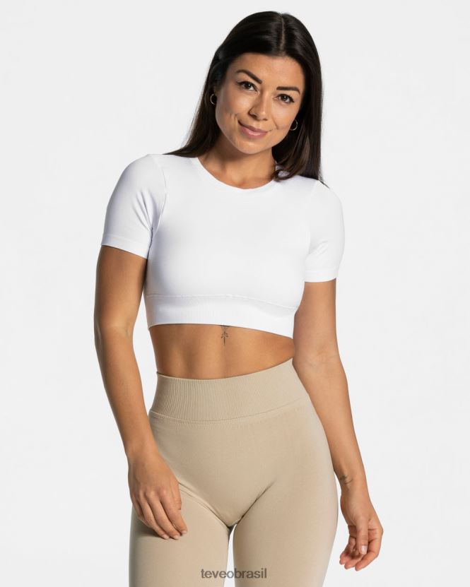 roupas mulheres TEVEO FJ4TZV489 camiseta recortada para o dia a dia branco