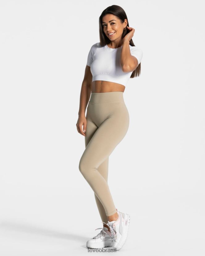 roupas mulheres TEVEO FJ4TZV489 camiseta recortada para o dia a dia branco