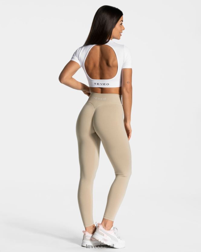 roupas mulheres TEVEO FJ4TZV489 camiseta recortada para o dia a dia branco