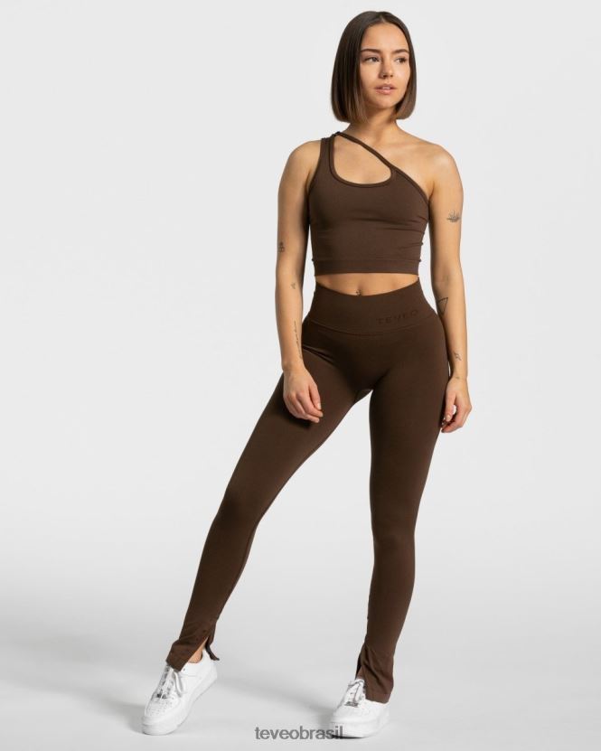 roupas mulheres TEVEO FJ4TZV432 top atrevido de um ombro só marrom