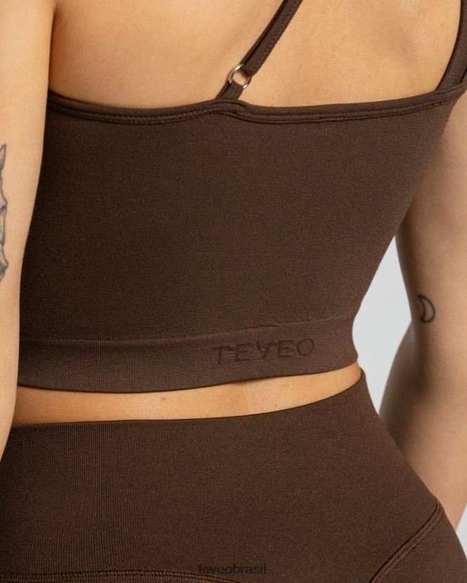 roupas mulheres TEVEO FJ4TZV432 top atrevido de um ombro só marrom