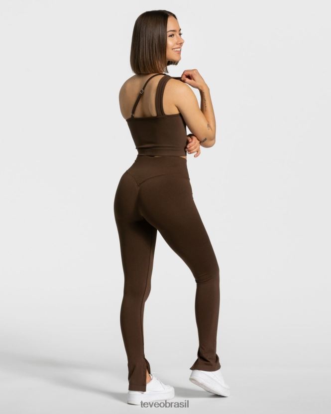 roupas mulheres TEVEO FJ4TZV432 top atrevido de um ombro só marrom
