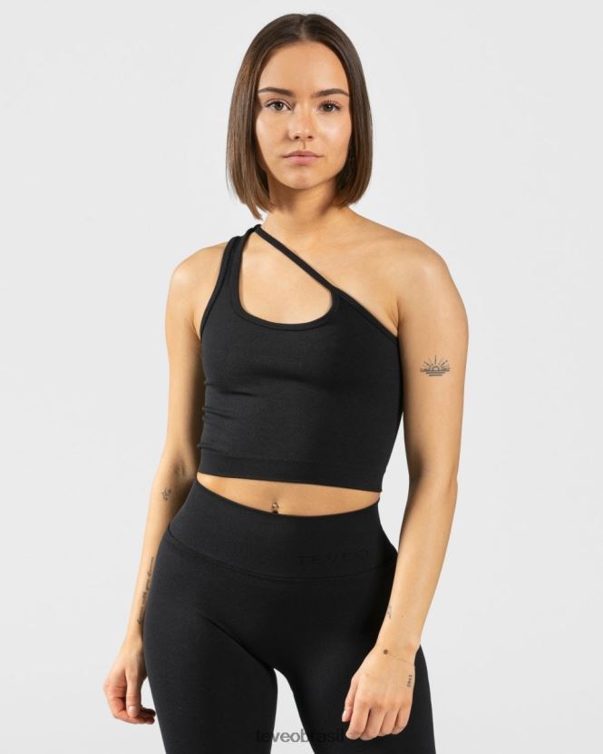 roupas mulheres TEVEO FJ4TZV433 top atrevido de um ombro só preto