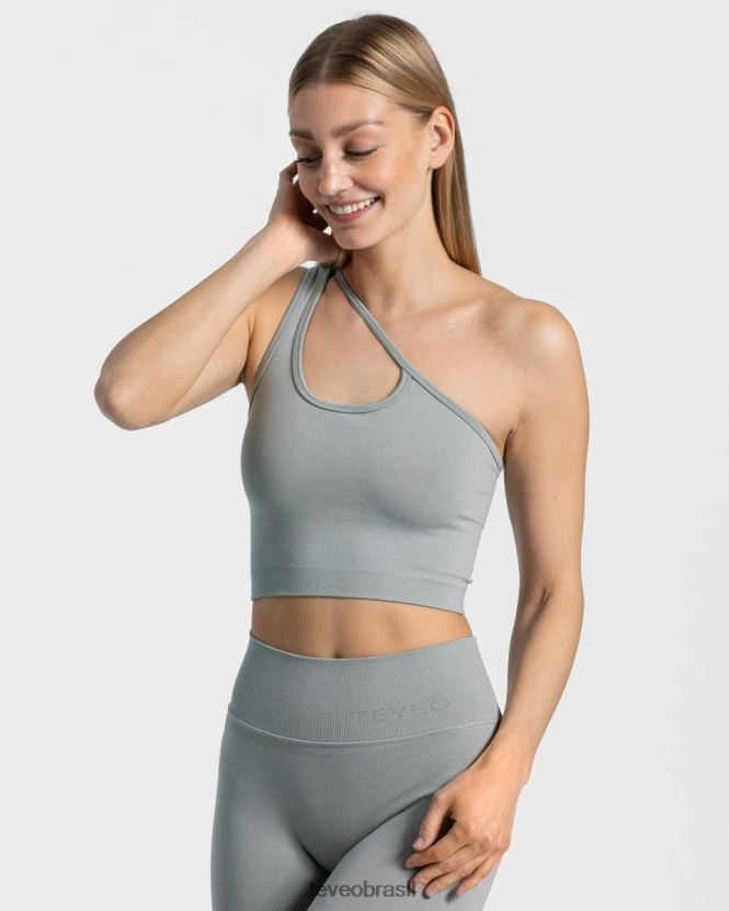 roupas mulheres TEVEO FJ4TZV434 top atrevido de um ombro só aço azul